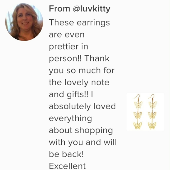 3/$30 Dangling Butterfly Earrings, Gold Tone - Picture 3 of 6